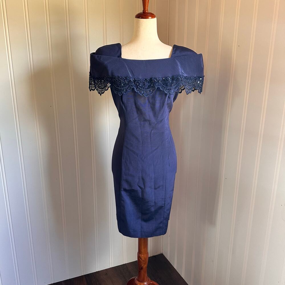 Vintage 90s Coquette Blue Mini Dress 12P